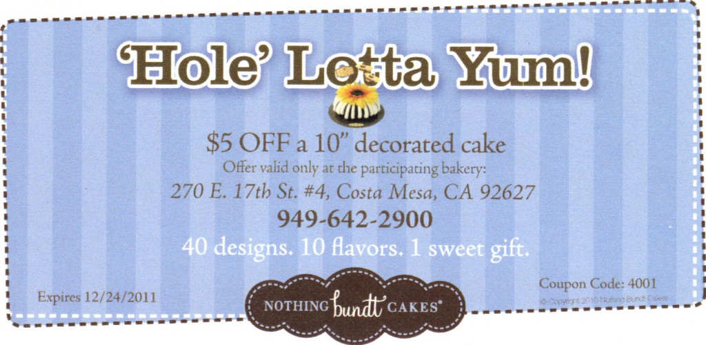 nothing bundt cakes coupon Donovan Blatt Realty